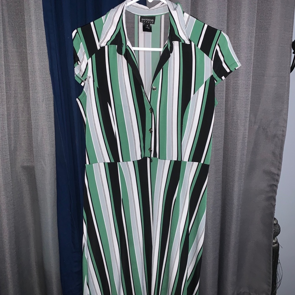 White and green dress